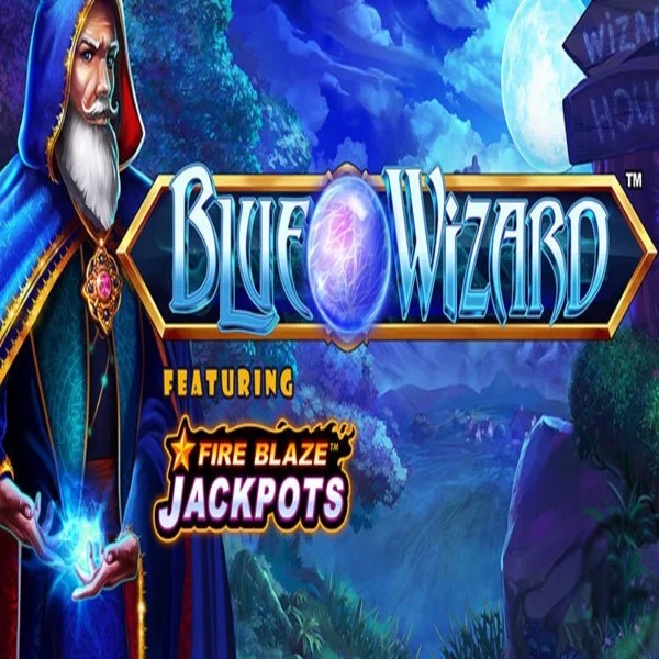Play Blue Wizard Fire Blaze Jackpots slot by Rarestone Gaming on cashedcasinos.org
